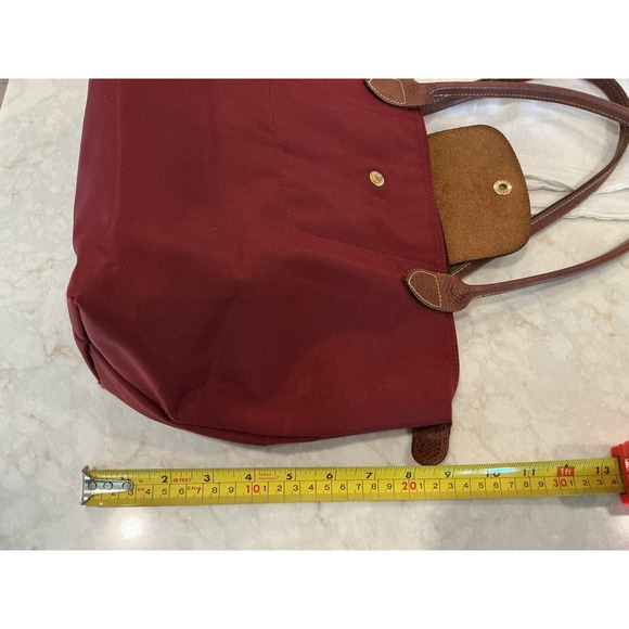 Longchamp Burgundy Red Tote Handbag Purse Top Handle Bag - Picture 3 of 15